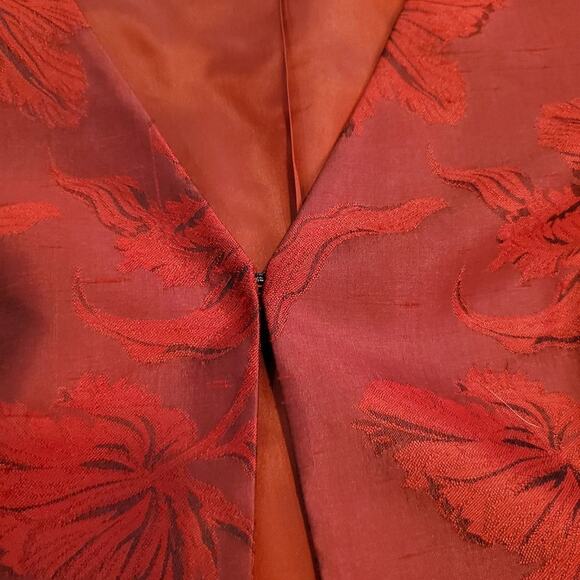 Dué per dué veste size 8 silk women's floral blazer - Picture 3 of 9
